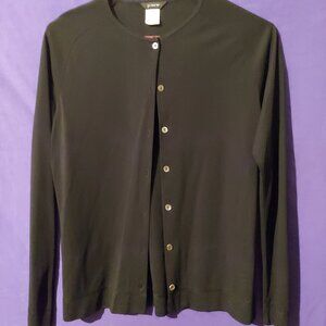 j.crew black cardigan button down